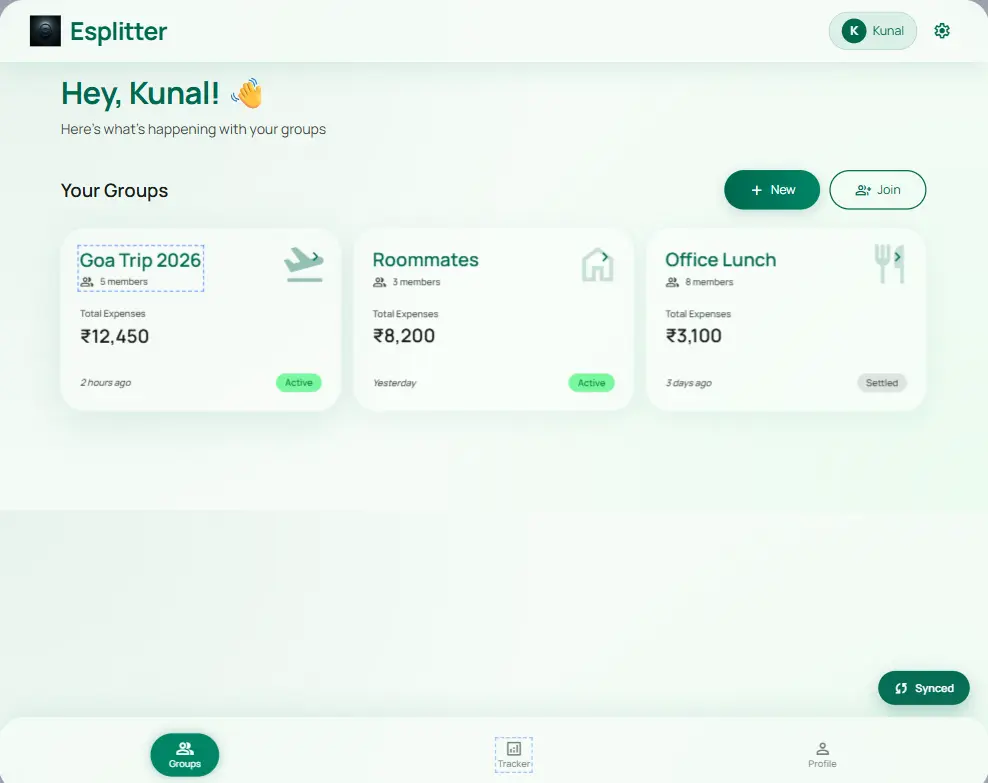 Esplitter - Offline-First Group Expense PWA